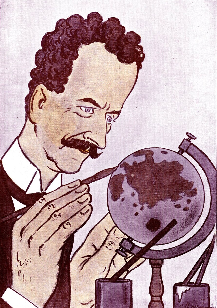 菲利普·贝特洛 (Philippe Berthelot) (1866-1934) 创作的漫画，法国政治家和外交官 - 阿德里安·巴雷尔 (Adrien Barrere) (1877-1931) 绘制的 Fantasio 作品 作者 阿德里安·巴雷尔