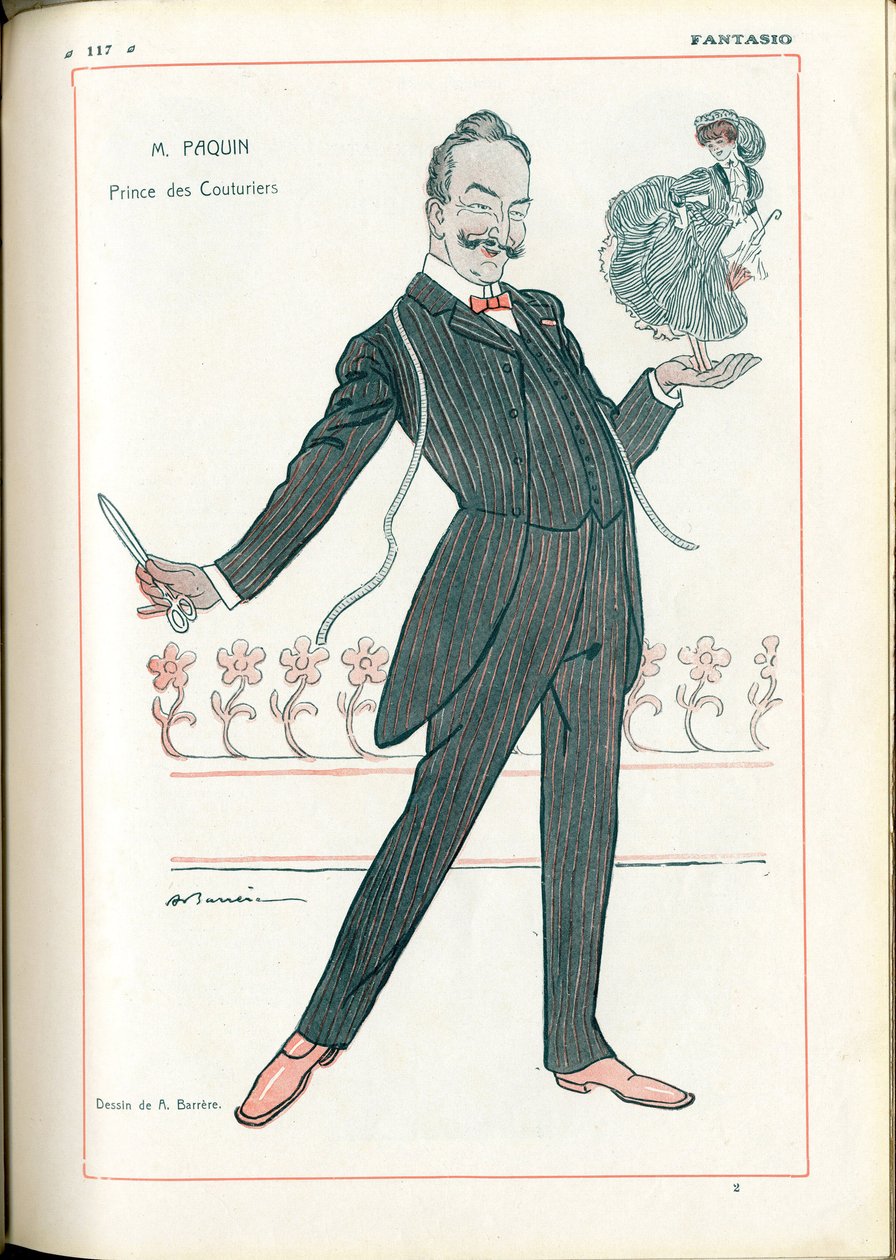 Fantasio, : Metiers, Fashion - Tailor Couturier, Paquin, 06/15/1907（雕刻）。 作者 阿德里安·巴雷尔