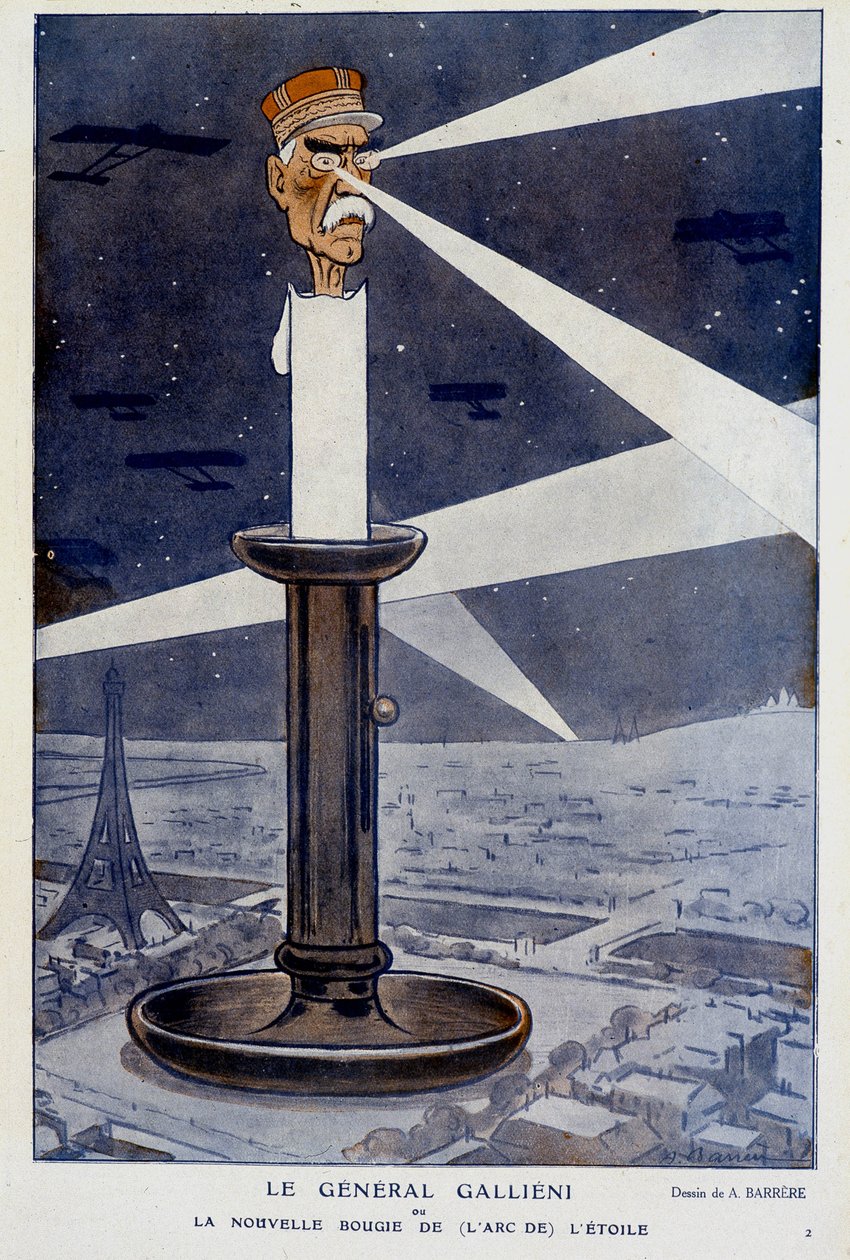加利埃尼将军或新的蜡烛（来自）星星的弓。在Fantasio 01/12/1915。由A. Barrère绘制。 作者 阿德里安·巴雷尔