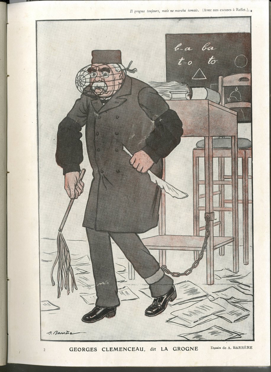 A Barrere（1874-1931）在 "Fantasio "中的插图，16年5月1日 - 乔治-克莱蒙梭，dit La Grogne - 14-18年战争，审查制度 - 克莱蒙梭乔治 作者 阿德里安·巴雷尔