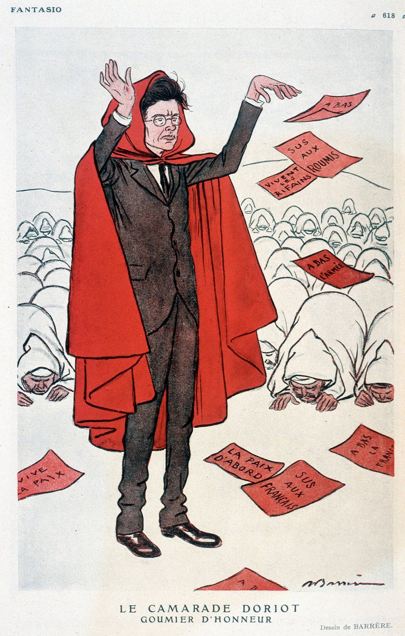 Le Jacques Doriot 同志，荣誉古米耶 - Barrère，在 07/07/1925 的“”Fantasio”中 作者 阿德里安·巴雷尔