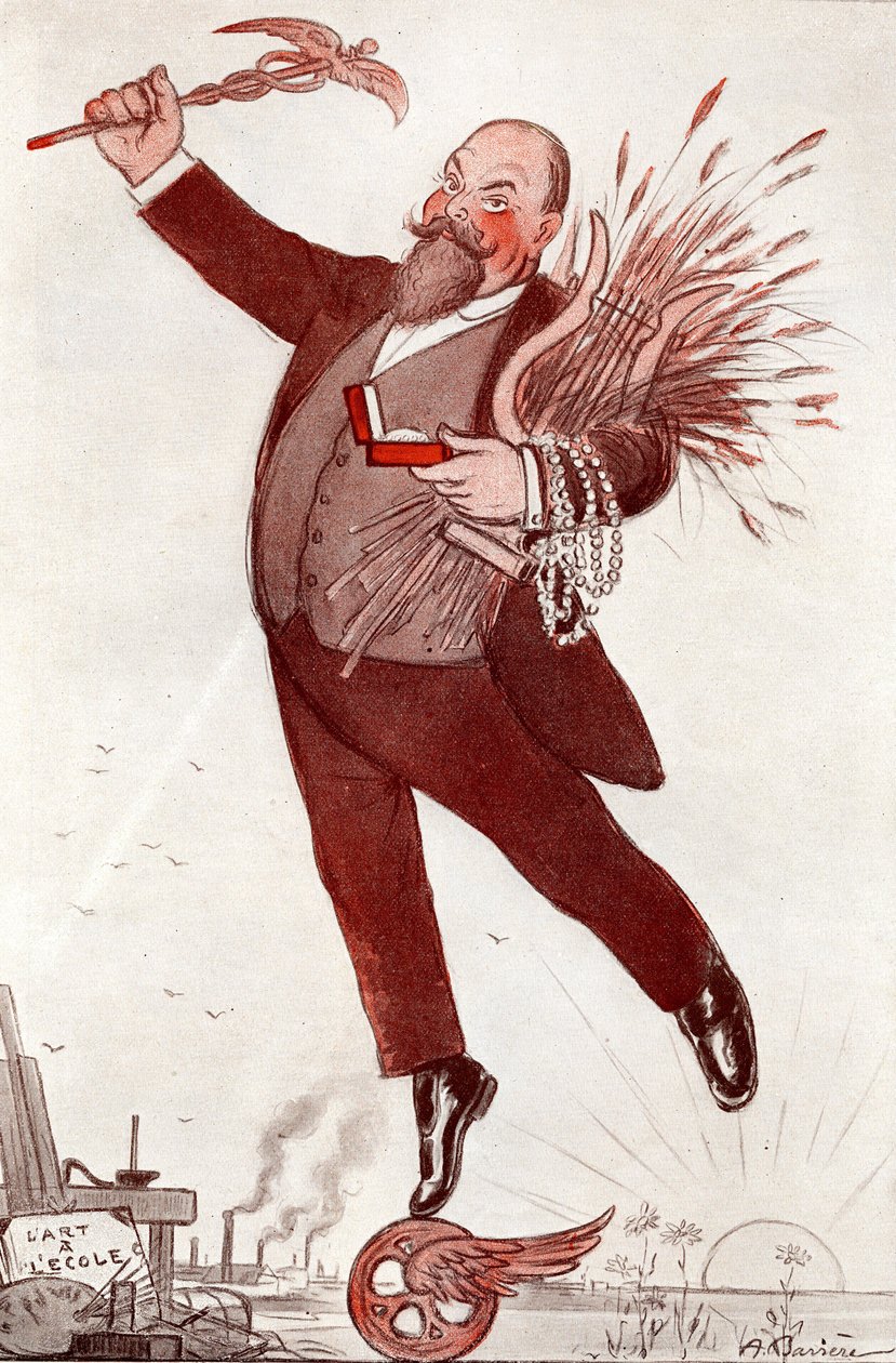诗人和政治家莫里斯·库伊巴 (Maurice Couyba) (1866-1931) 的肖像 (Maurice Boukay) - 阿德里安·巴雷尔 (Adrien Barrere) (1874-1931) 的绘画取自“FANTASIO””” 1911 作者 阿德里安·巴雷尔