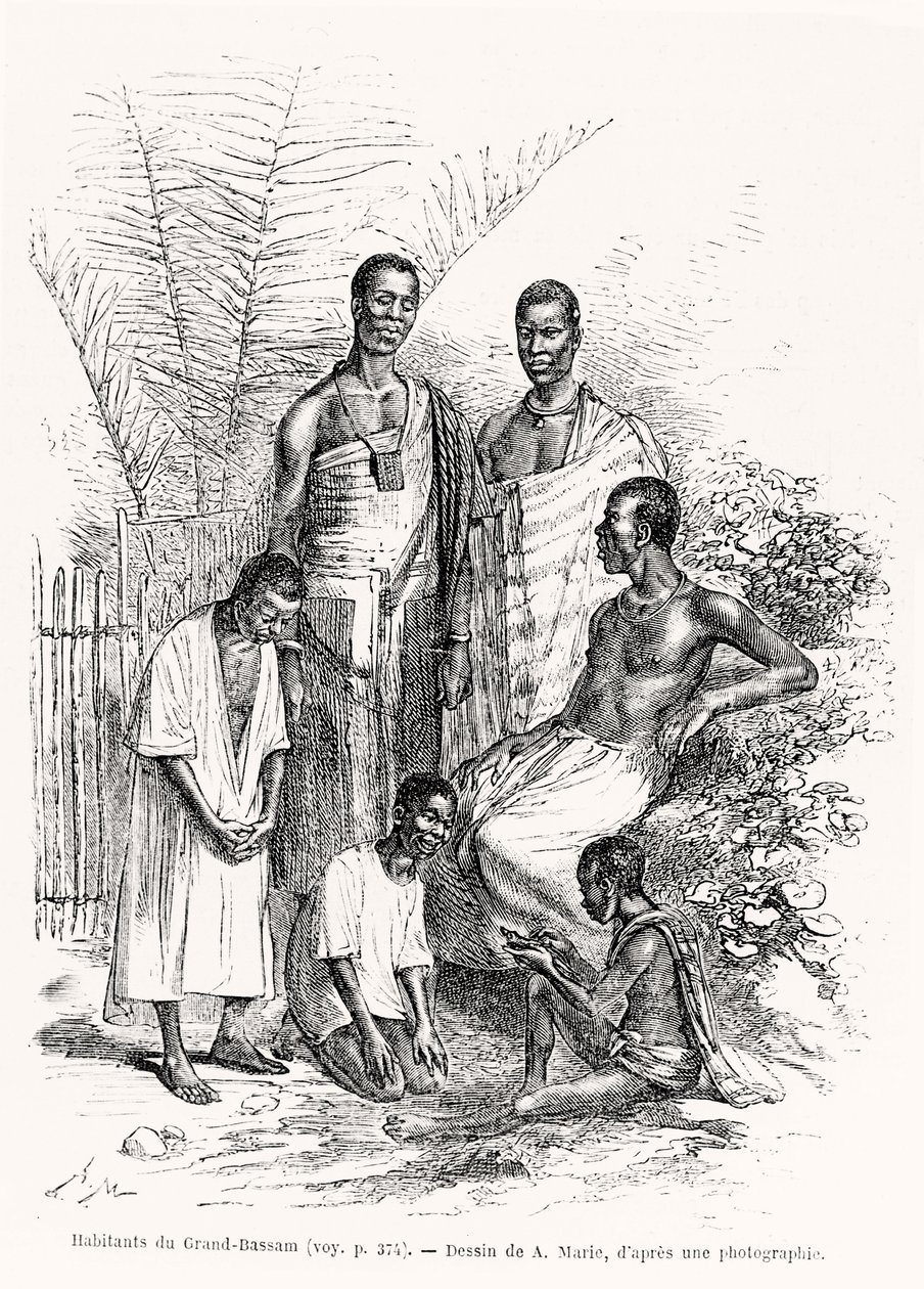 大巴萨姆的居民，来自世界各地的插图，1868年 作者 艾德里安·伊曼纽尔·玛丽