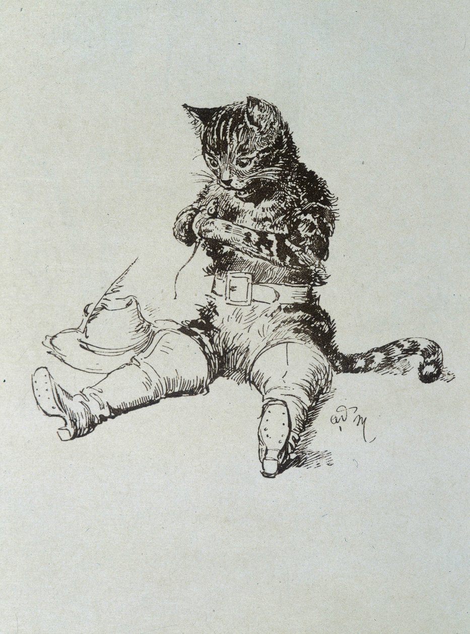 Le Chat Bottté - 载于Charles Perrault的 "Les Contes de Fées"，由Adrien Marie插图 作者 艾德里安·伊曼纽尔·玛丽