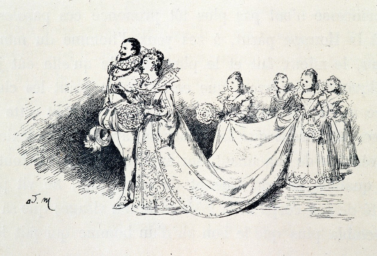 Riquet a la Houppe - 在“Les contes de fee”中，Charles Perrault，插图由 Adrien Marie 作者 艾德里安·伊曼纽尔·玛丽