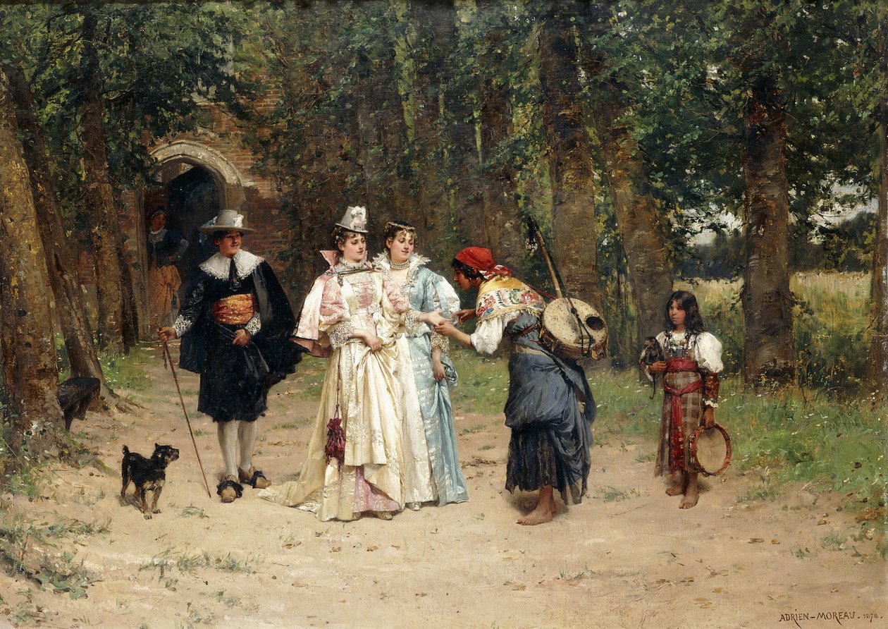 算命先生，1878年 作者 阿德里安·莫罗（Adrien Moreau）