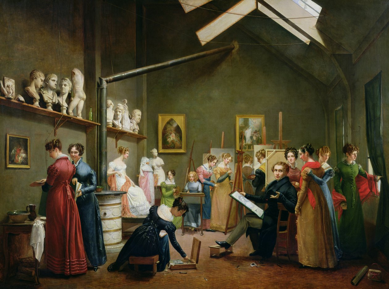 Alexandre Denis Abel de Pujol（1787-1861）工作室的内部 作者 艾德丽安（Adrienne Marie）Grandpierre Deverzy