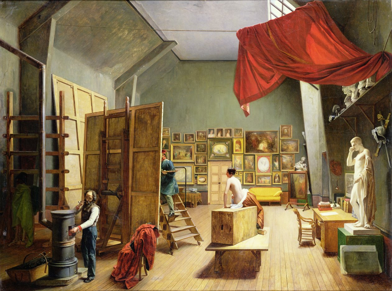 Abel de Pujol工作室的内部（1787-1861）1836 作者 艾德丽安（Adrienne Marie）Grandpierre Deverzy