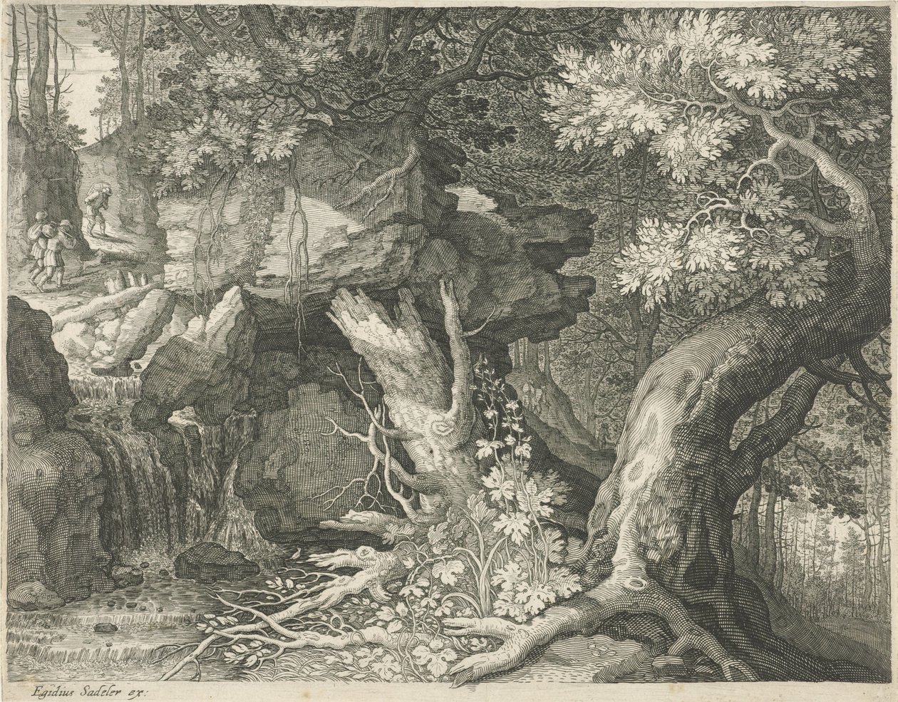 瀑布上的旅行者
六道风景（系列名称） 作者 埃吉迪乌斯·萨德勒 (II)