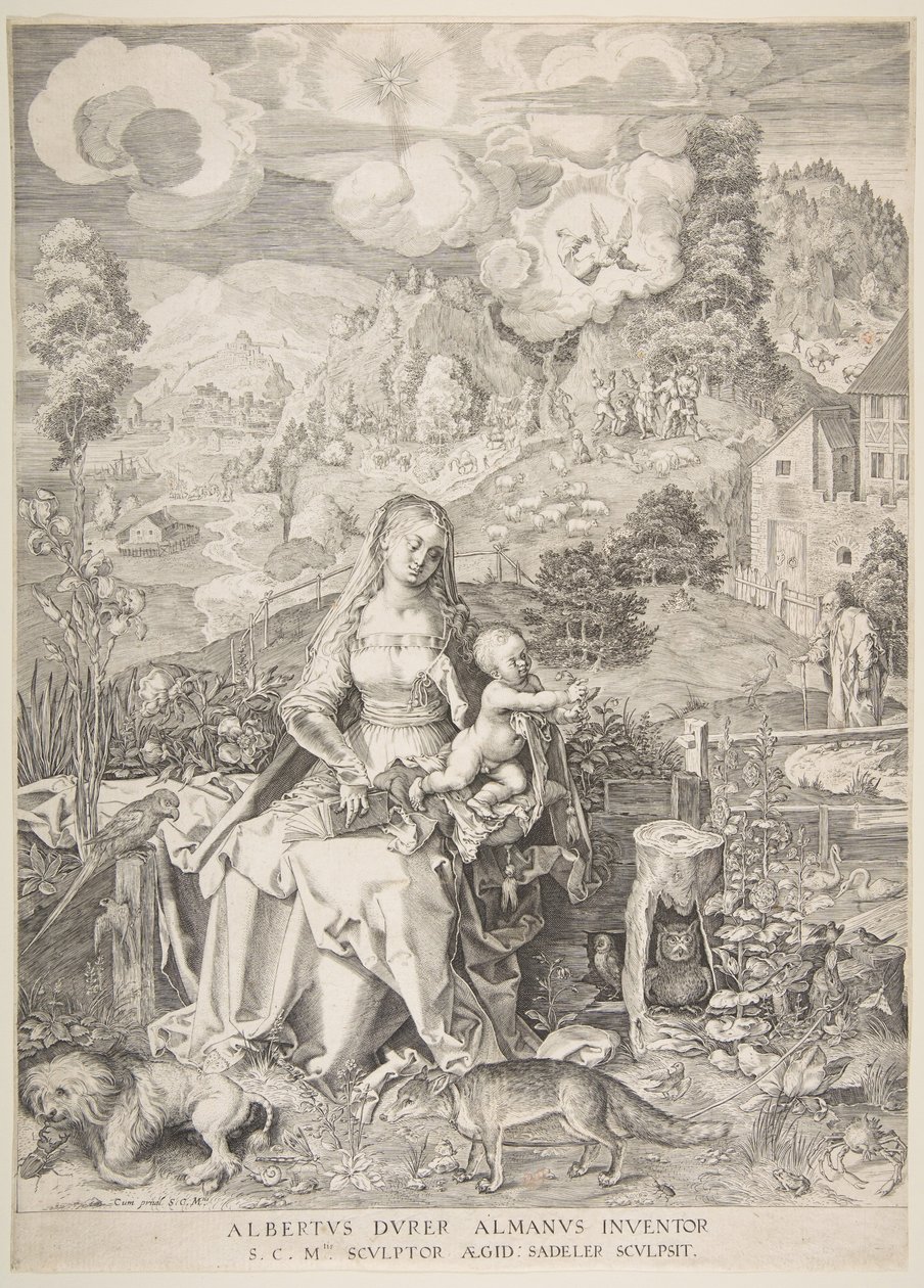 圣母子在风景中，ca。 1597。 作者 爱迪德斯·萨德勒二世
