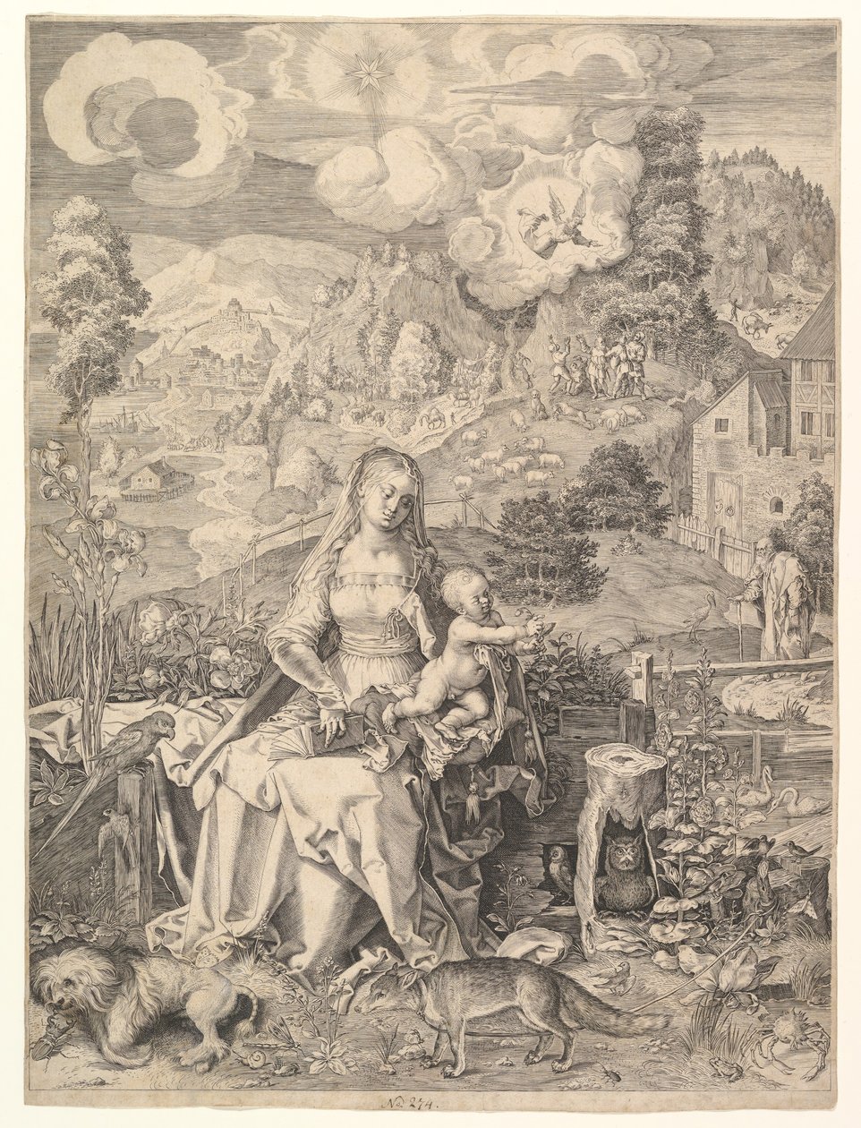 圣母子在风景中，ca。 1597。 作者 爱迪德斯·萨德勒二世