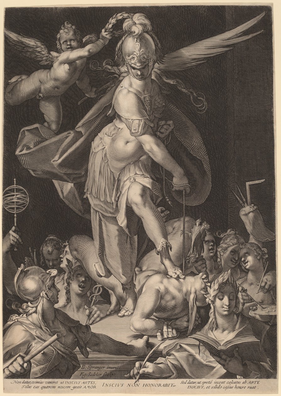 智慧战胜无知 作者 Aegidius Sadeler II，仿照 Bartholomaeus Spranger