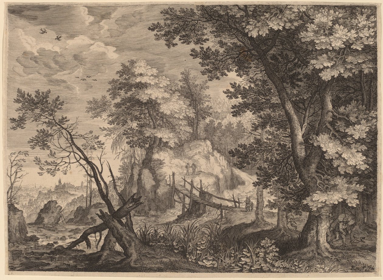 林地场景 作者 在 Roelandt Savery 之后的 Aegidius Sadeler II