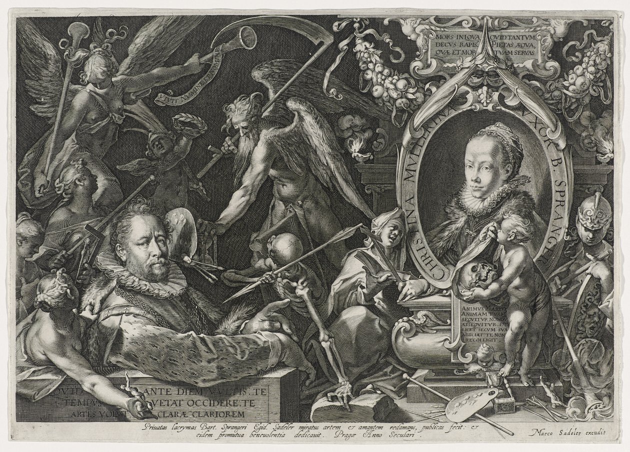 Bartholomaeus Spranger和他的妻子，Christina Muller，1600（在纸上雕刻） 作者 Aegidius Sadeler或Saedeler