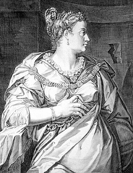 维特鲁斯的第一任妻子佩特罗尼亚（雕版画 作者 Aegidius Sadeler或Saedeler