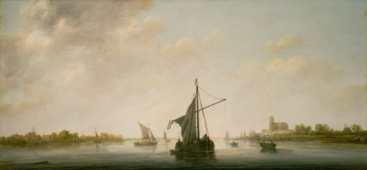 多德雷赫特的马斯景观 作者 艾伯特·奎普（Aelbert Cuyp）