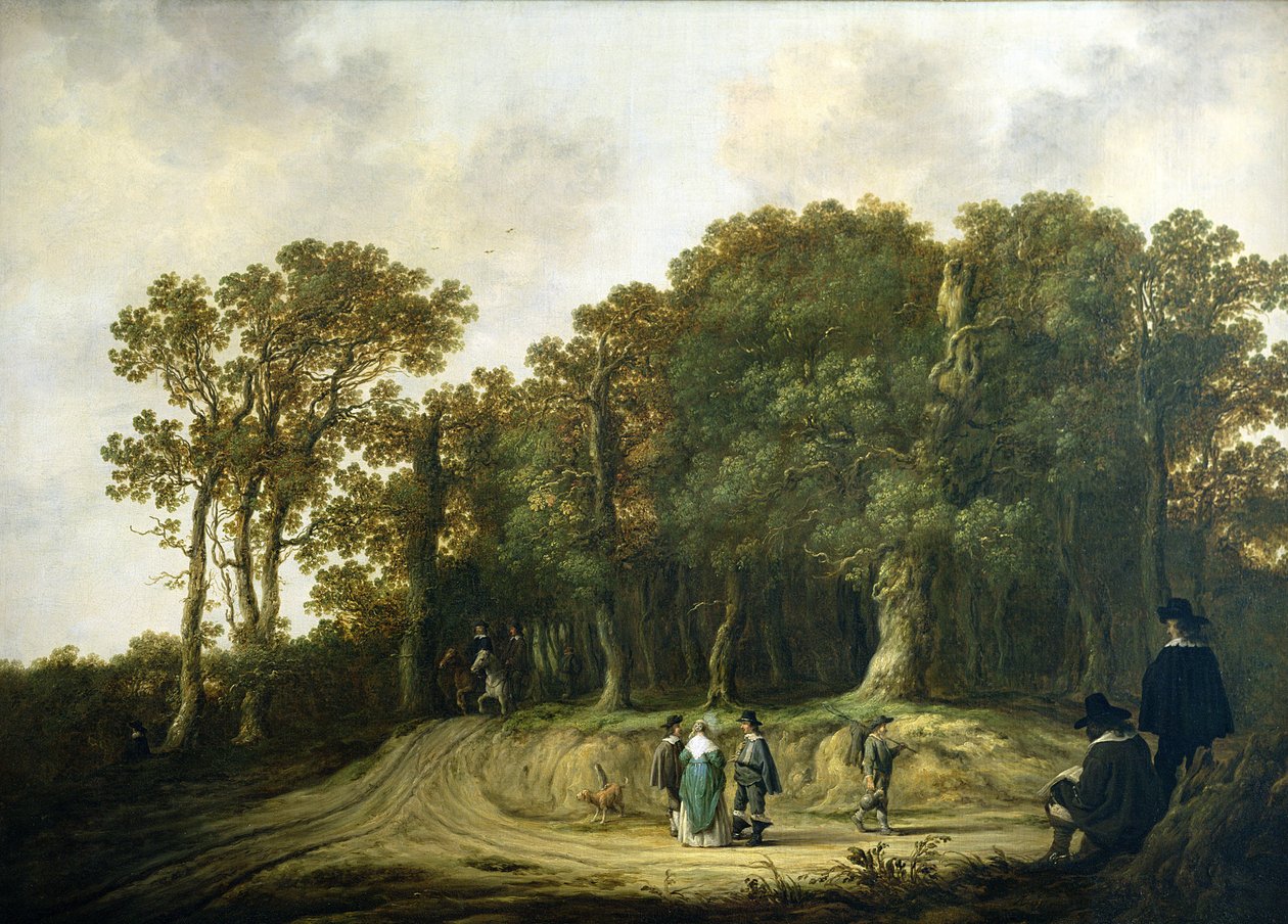 艺术家素描的树木繁茂景观 作者 艾伯特·奎普（Aelbert Cuyp）