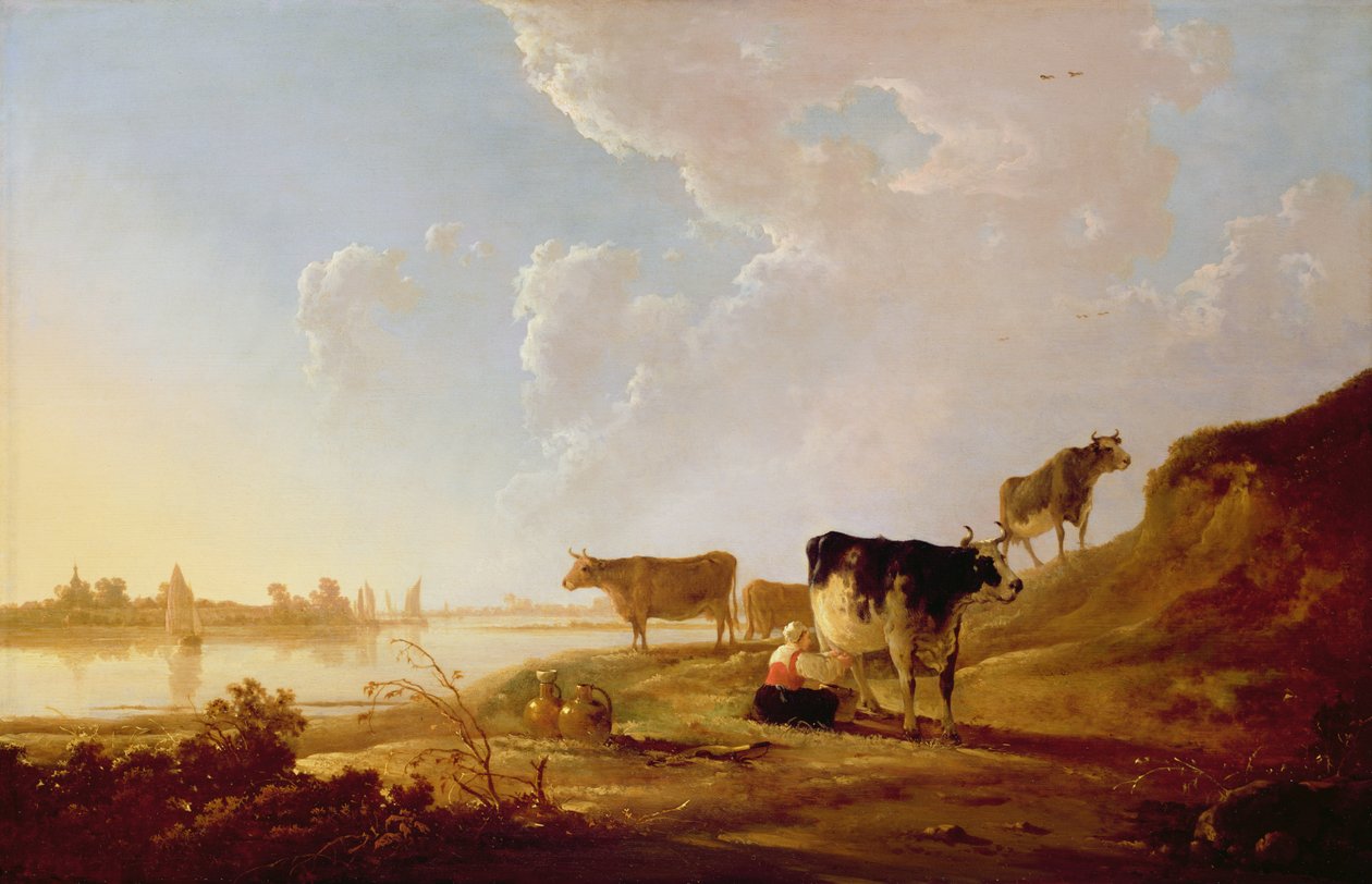 在河附近的母牛 作者 艾伯特·奎普（Aelbert Cuyp）