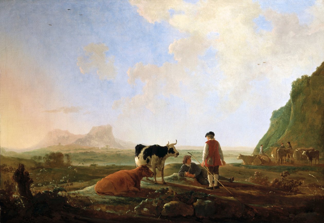 牧民与奶牛 作者 艾伯特·奎普（Aelbert Cuyp）