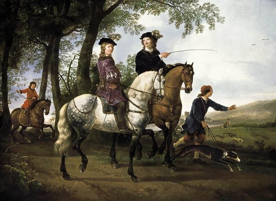 景观与狩猎 作者 艾伯特·奎普（Aelbert Cuyp）