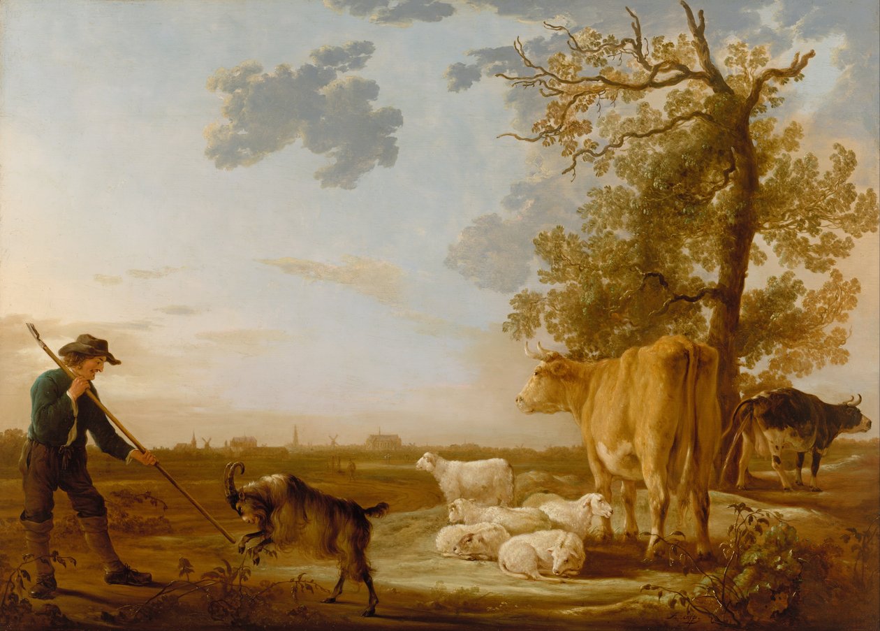 景观与牛 作者 艾伯特·奎普（Aelbert Cuyp）