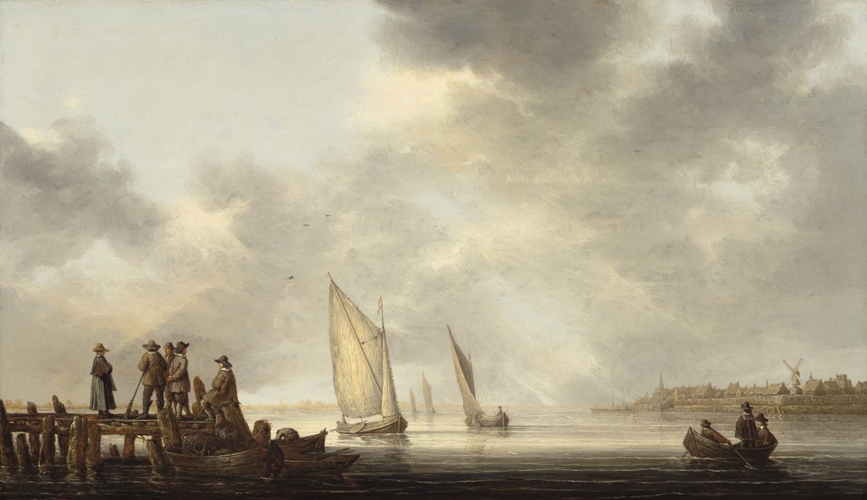 俯瞰多德雷赫特的码头，1640年代初。 作者 艾伯特·奎普（Aelbert Cuyp）