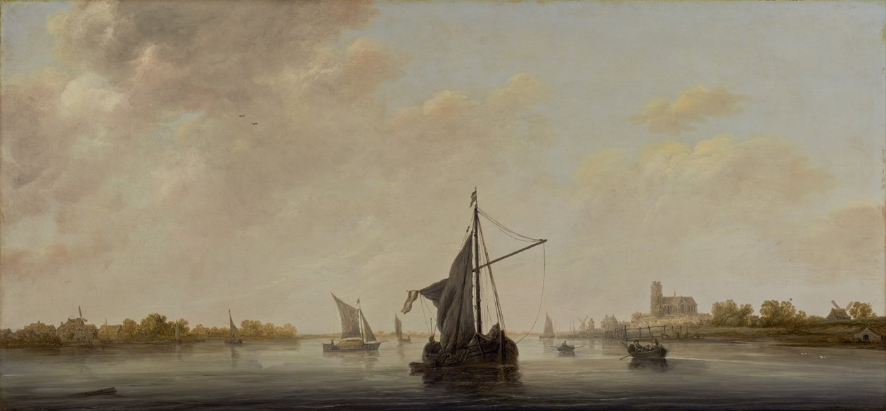 多德雷赫特的马斯河景观 作者 艾伯特·奎普（Aelbert Cuyp）