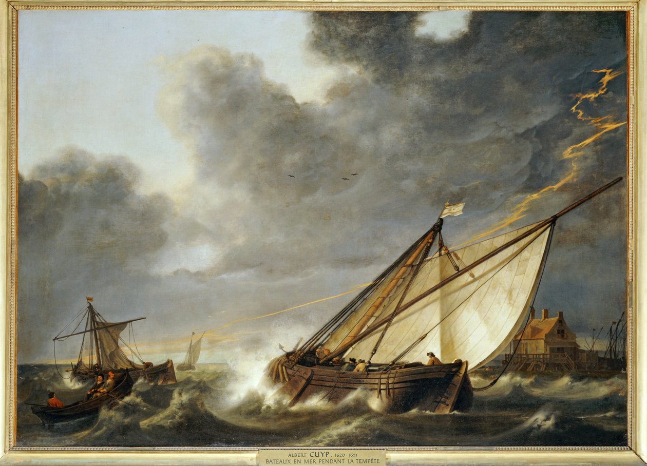 荷兰深河口的船只遭遇暴风雨 ... 作者 艾伯特·奎普（Aelbert Cuyp）