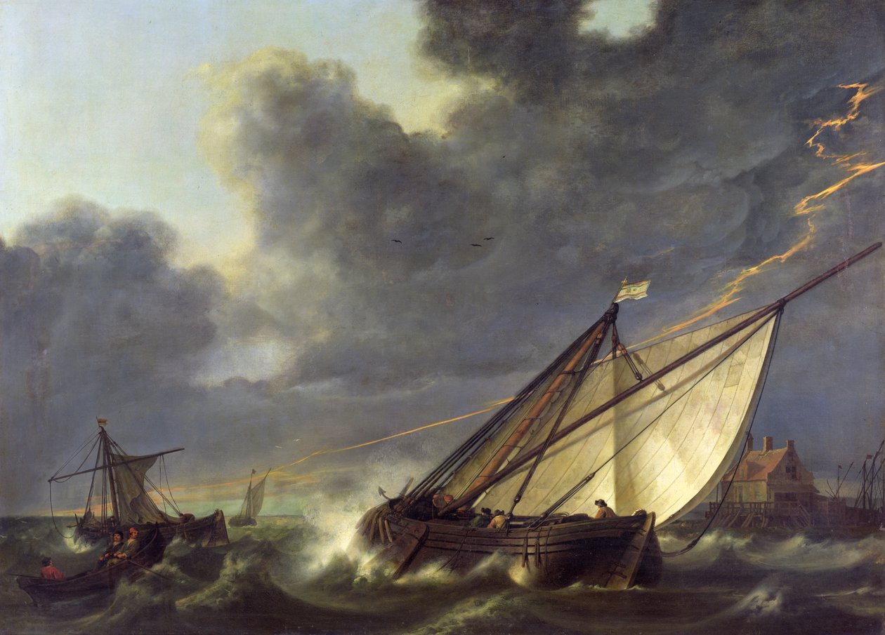 在荷兰河口的船在风暴中Diep 作者 艾伯特·奎普（Aelbert Cuyp）