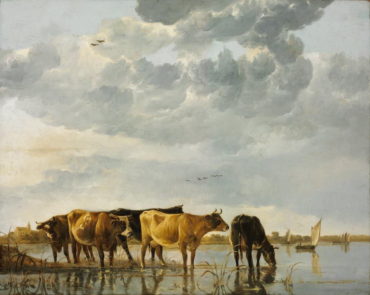 水中的牛 作者 艾伯特·奎普（Aelbert Cuyp）