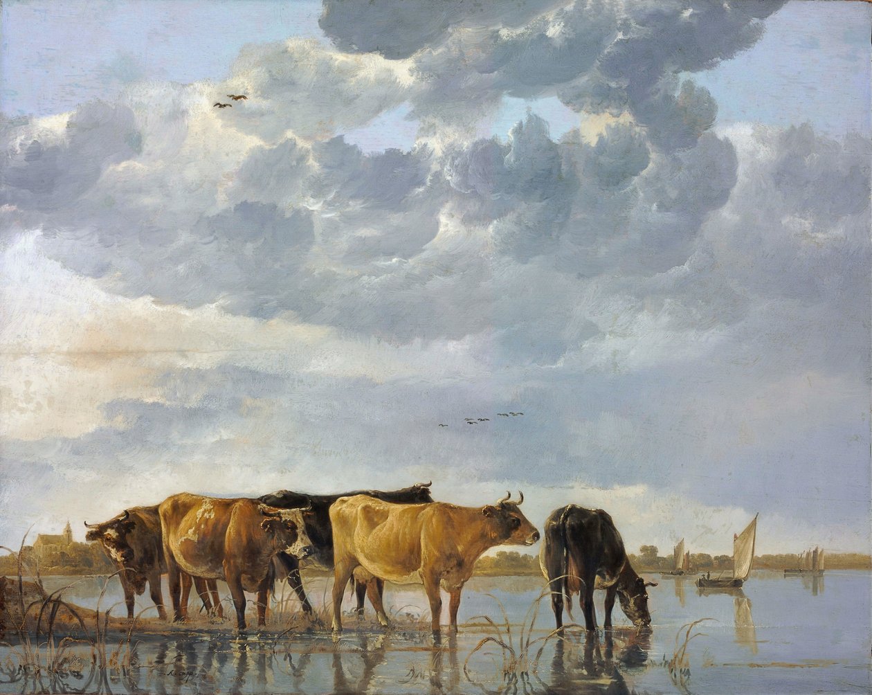 水中的牛 作者 艾伯特·奎普（Aelbert Cuyp）
