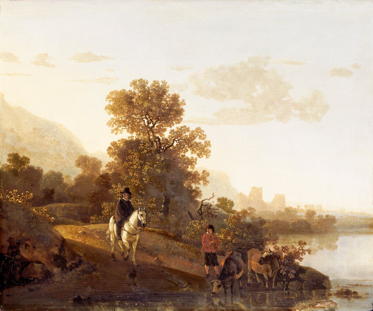 有乌伯根城堡的风景》，1640-1691年 作者 艾伯特·奎普（Aelbert Cuyp）