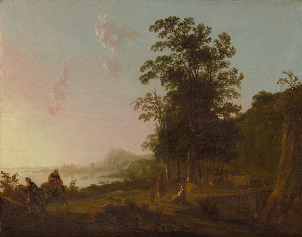 约有飞往埃及的风景。 1650。 作者 艾伯特·奎普（Aelbert Cuyp）