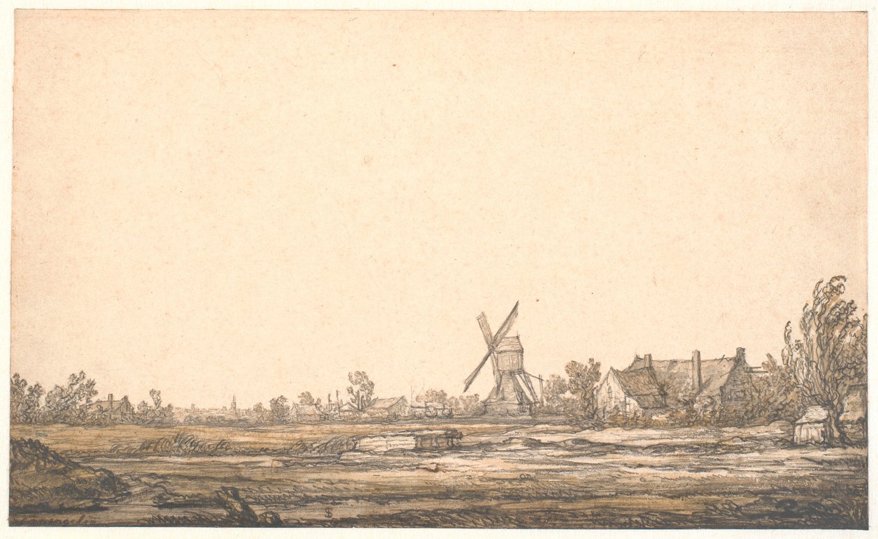 风车景观 作者 艾伯特·奎普（Aelbert Cuyp）