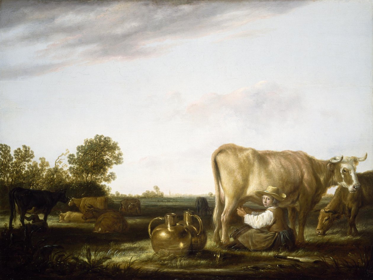 挤奶 作者 艾伯特·奎普（Aelbert Cuyp）