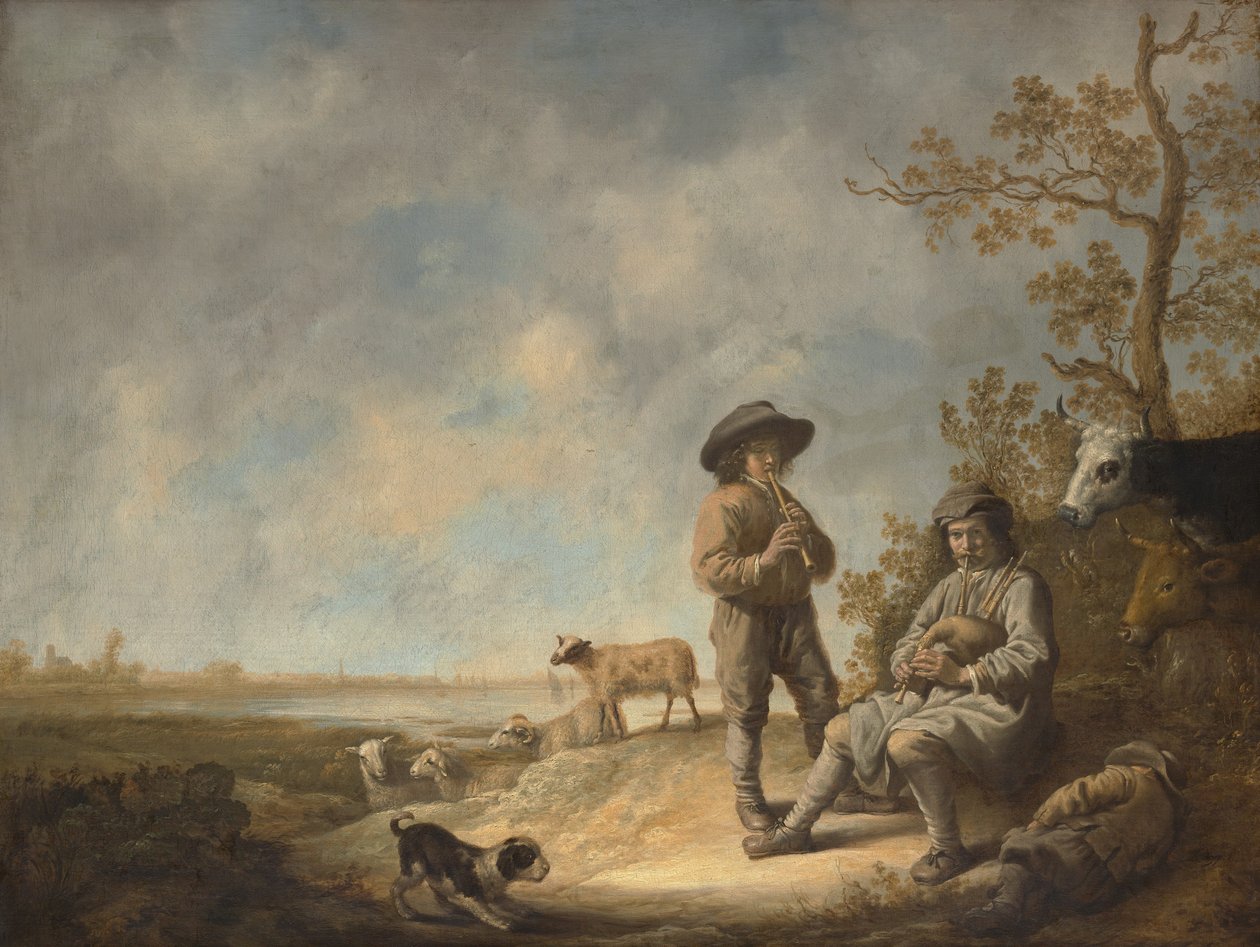 管道牧羊人，约1643-44。 作者 艾伯特·奎普（Aelbert Cuyp）