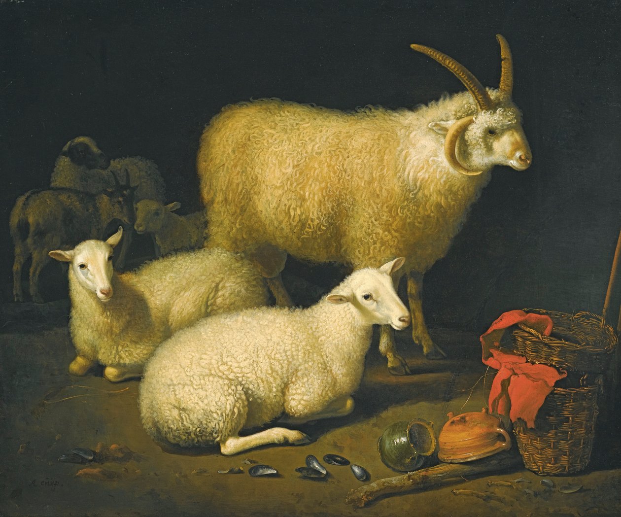 马厩里的羊 作者 艾伯特·奎普（Aelbert Cuyp）