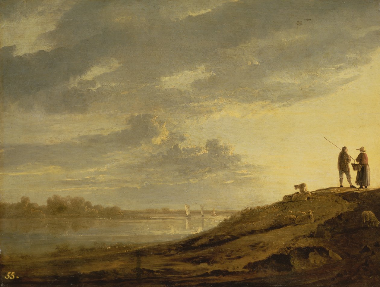 落日河流，1650年代（面板） 作者 艾伯特·奎普（Aelbert Cuyp）