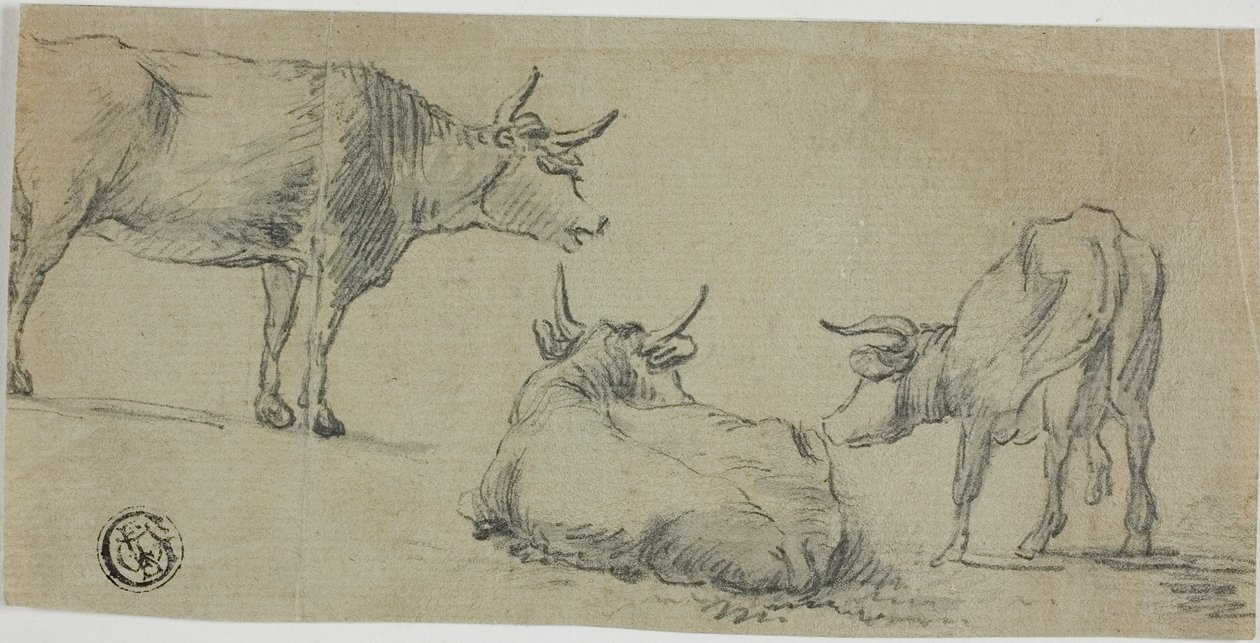 三幅奶牛素描 作者 艾伯特·奎普（Aelbert Cuyp）