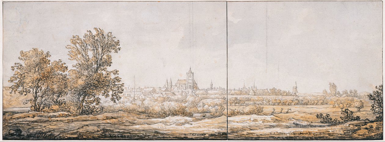 从南部观看阿纳姆的景观c。 1645 作者 艾伯特·奎普（Aelbert Cuyp）