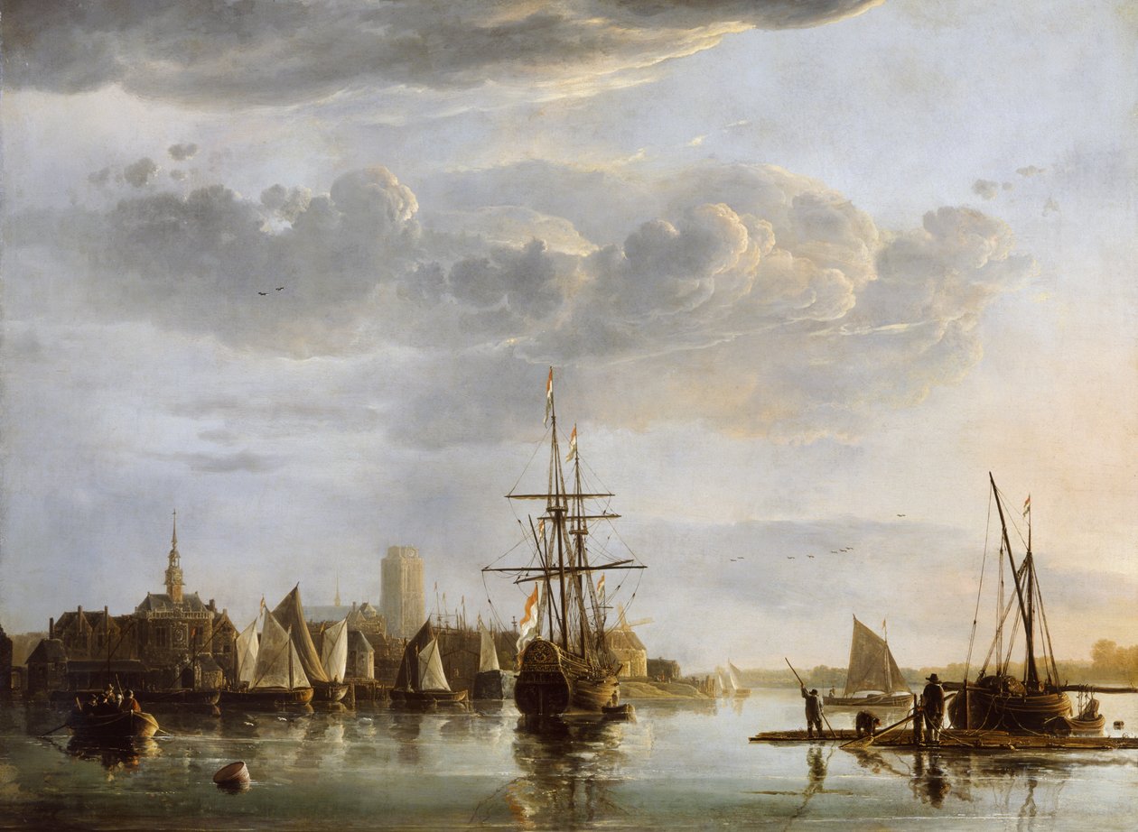 多德雷赫特视图，c.1652-53（布面油画） 作者 艾伯特·奎普（Aelbert Cuyp）