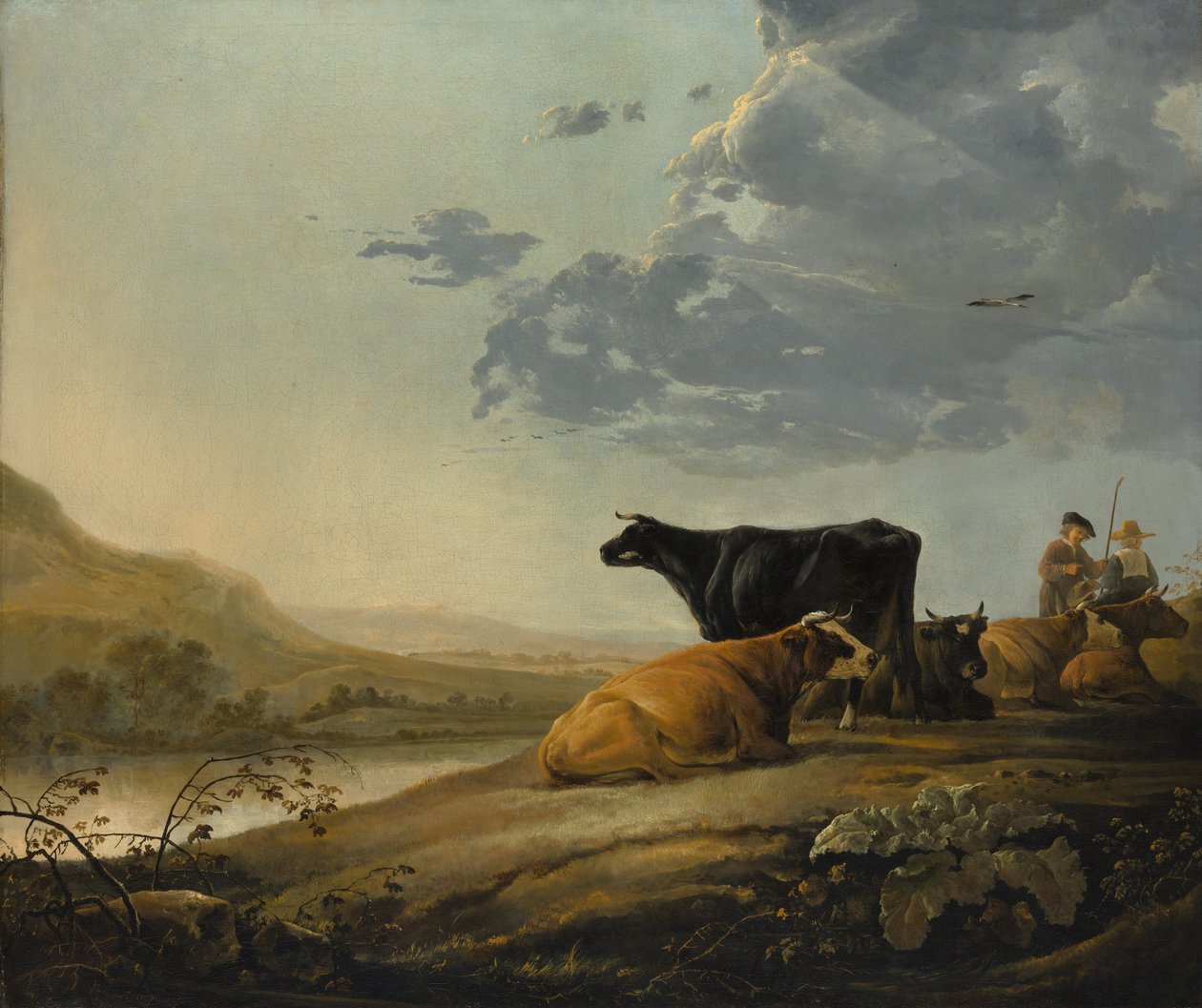 带有牛群的年轻牧民，ca。 1655-60。 作者 艾伯特·奎普（Aelbert Cuyp）