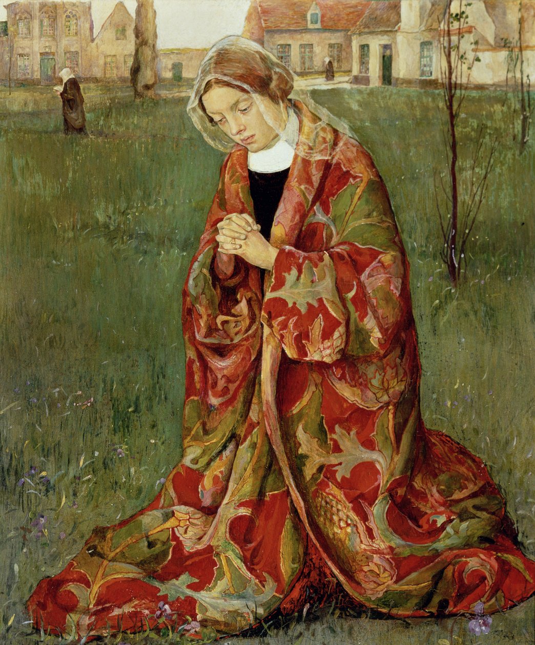 Beguinage 内，约 1905 年（木板油画） 作者 艾尔弗雷德·法赫