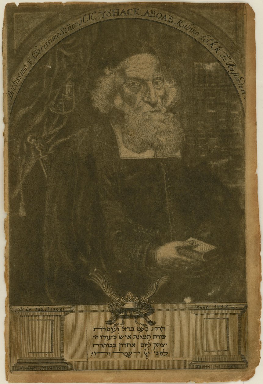 Isaac Aboab da Fonseca的画像，1605-1693年，1681年。 作者 阿诺特·纳格特盖尔