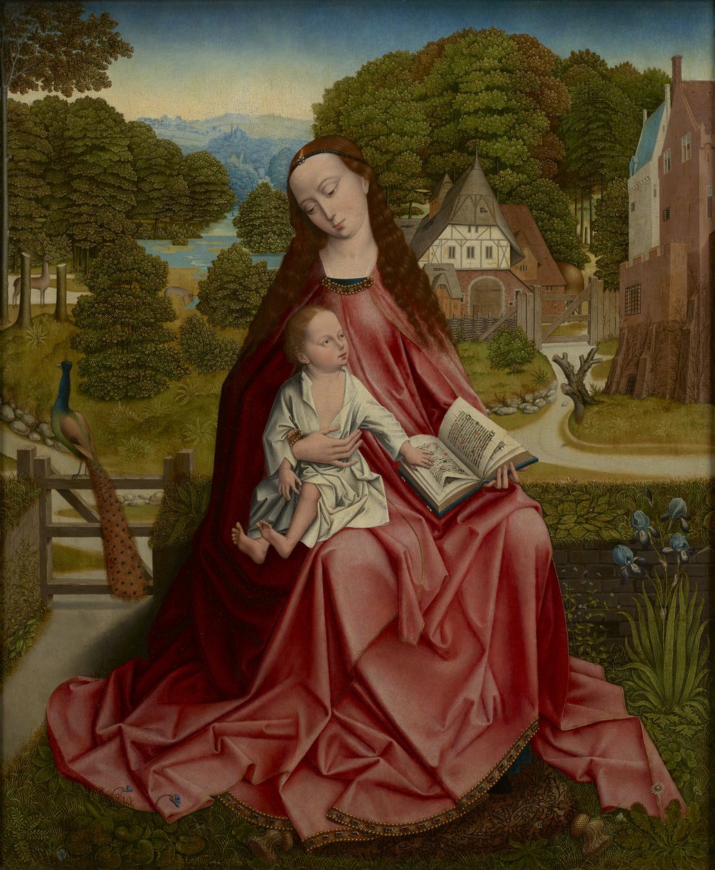 处女和孩子在风景 作者 Aert van den Bossche