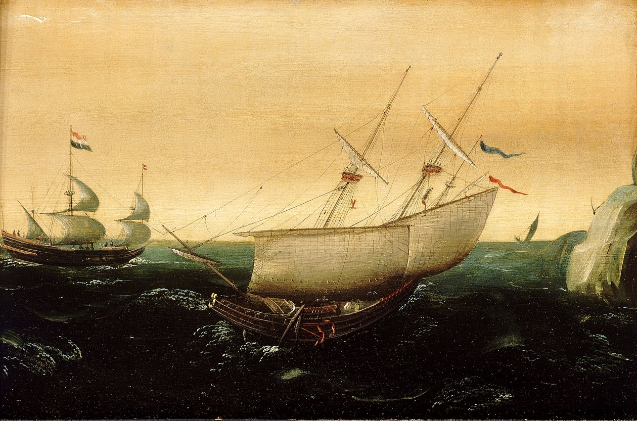 近航的荷兰船，约 1610 年（油画） 作者 阿特·安东尼奥