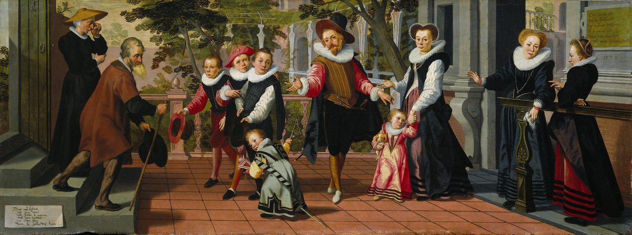 富孩子，穷父母 作者 Aert Pietersz。