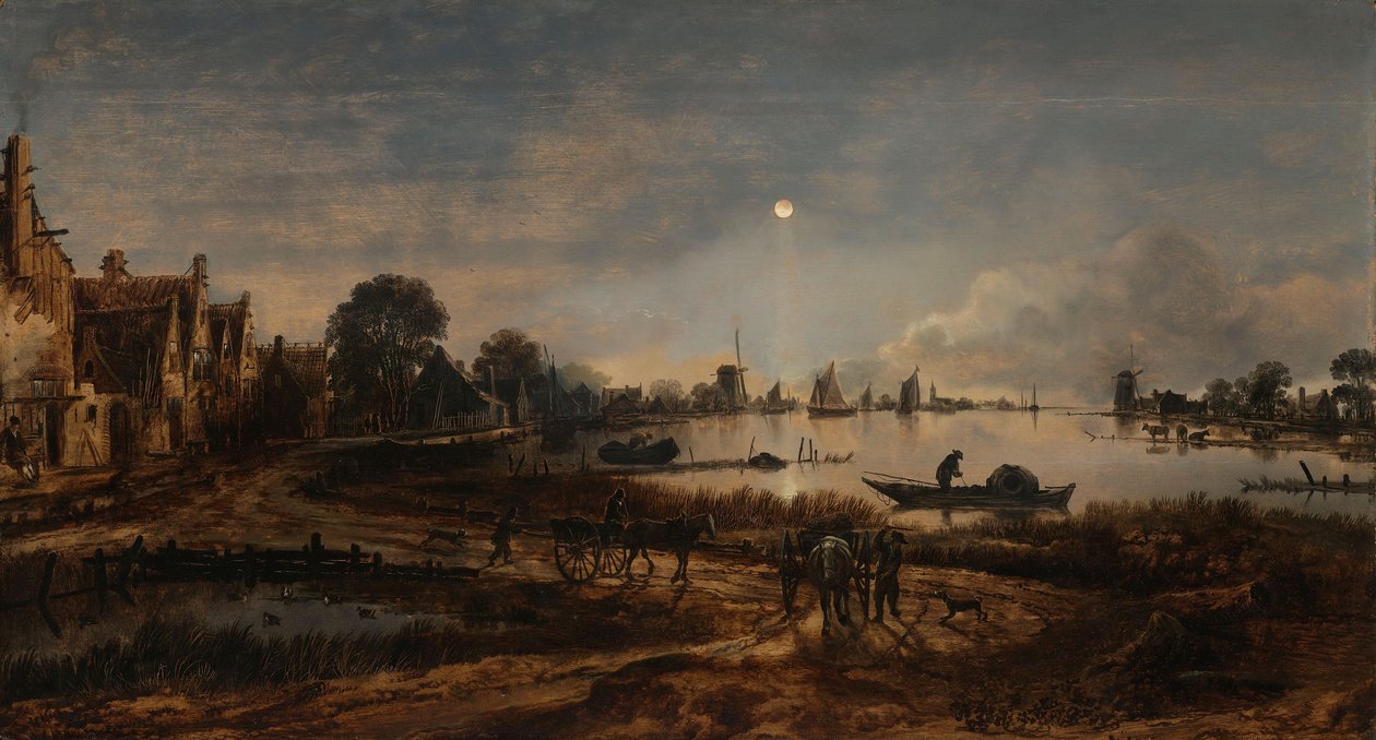 月光河景，c.1640-50 作者 阿特·范德尼尔