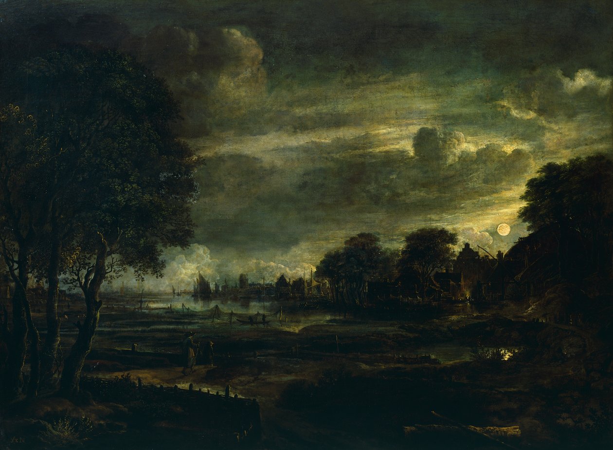 月光下的村庄，作者：Aert van der Neer（1603-1677） 作者 阿特·范德尼尔