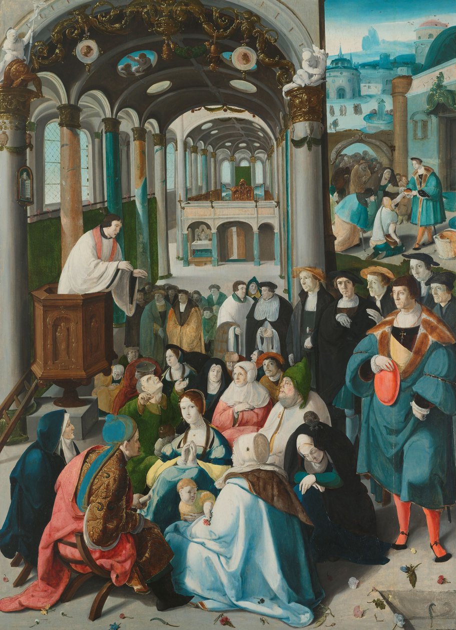 圣安东尼的召唤，约1530年（面板上的油） 作者 Aertgen Claesz van Leyden